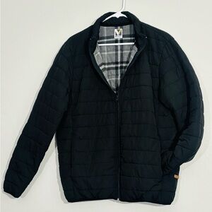 Voyager black fleece lined quilted zip Jacket M